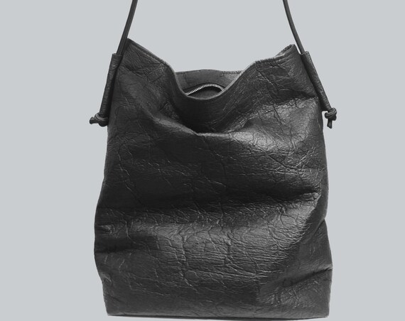 Handbag Hobobag pouch bag handbag black from PINATEX® gift for women |BAG # 95