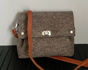 small shoulder bag minimalist design made of 100% wool felt gift SINGLE ITEM