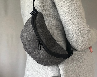 Handbag CROSBODY bag belt bag made of wool felt 100% merino wool 3 sizes gift Unisex∣BAG#122