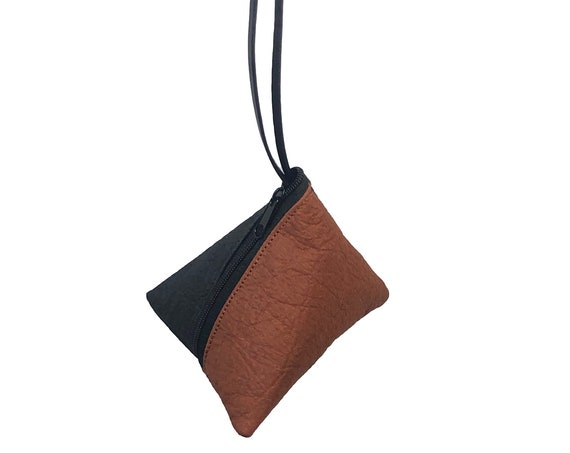 PYRAMID Bag Pyramid CLUTCH handbag black cognac minimalist design ∣BAG#109