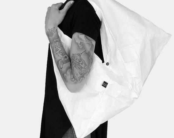 TOTE Bag TRAPEZ from Tyvek® white or black Shopper bag very sturdy and durable ∣BAG#106