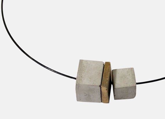 Choker Chain Necklace concrete jewelry gray made of concrete optionally with gold or silver