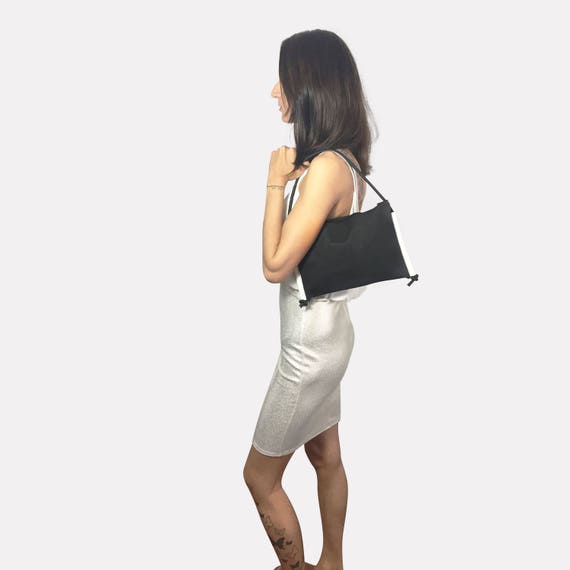 LARGO 2.0 black Handbag white from JACRON evenigbag clutch ∣BAG#84