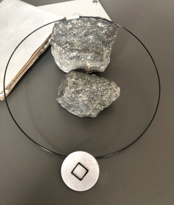 Choker Chain Necklace Concrete Jewelry silver Concrete Minimalist Design gift for women