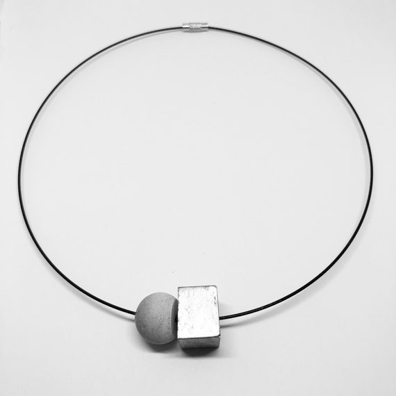 Choker Chain Necklace Concrete Jewelry silver Concrete Minimalist Design gift for women
