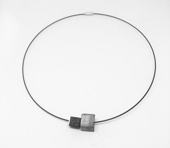 Choker Chain Necklace concrete jewelry gray made of concrete optionally with gold or silver