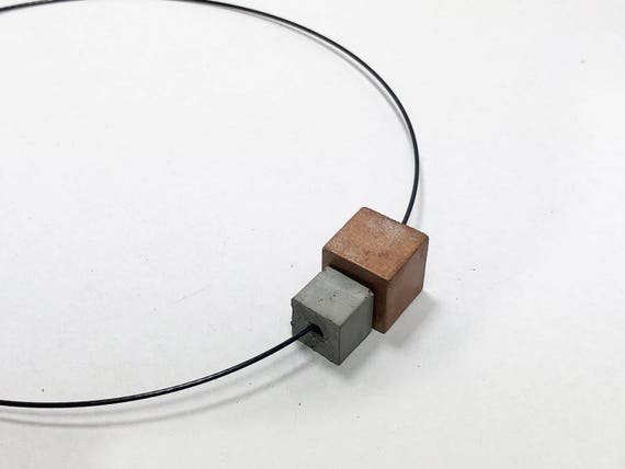 Choker Chain Necklace Concrete Jewelry Copper Concrete Minimalist Design gift for women