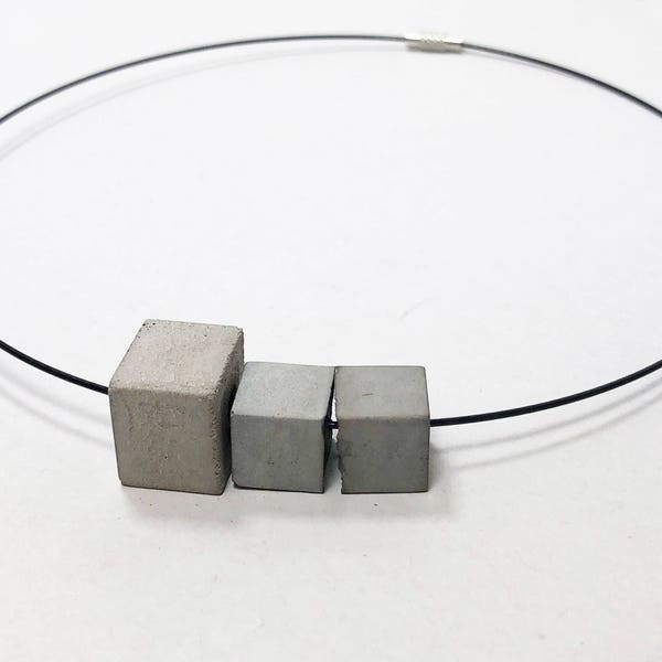 Halsreif Kette Halskette Betonschmuck grau aus Beton