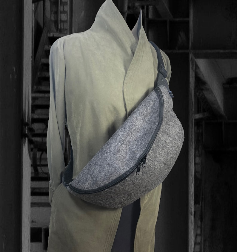 Handbag CROSBODY bag belt bag made of wool felt 100% merino wool 3 sizes gift UnisexBAG122 image 4