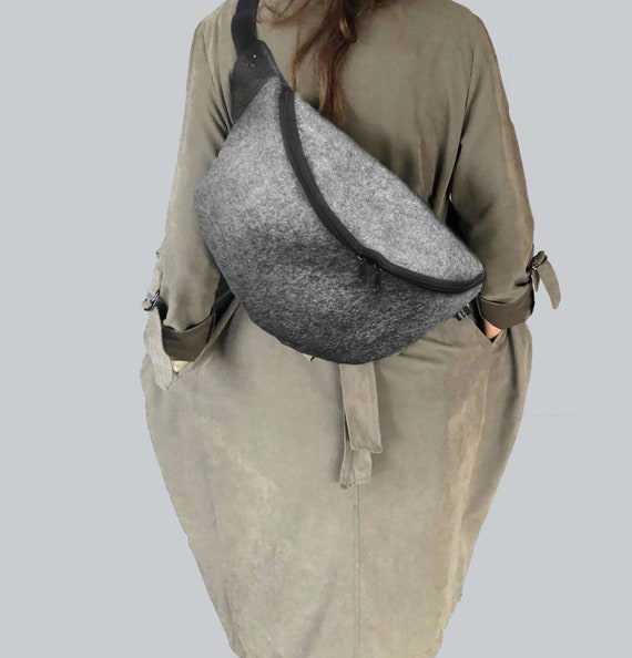 Handbag CROSBODY bag belt bag made of wool felt 100% merino wool 3 sizes gift Unisex∣BAG#122
