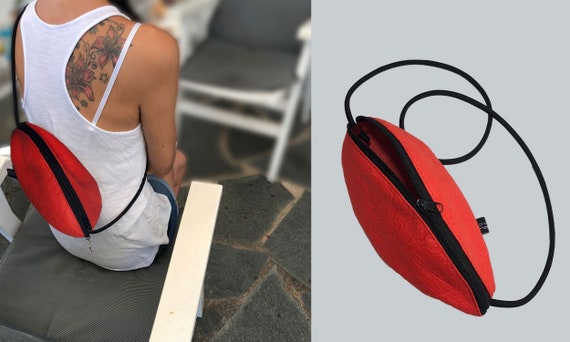 small handbag pouch bag handbag red, black or brown RUGBY BAG gift for women |BAG # 17