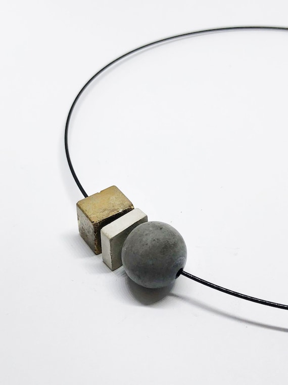 Choker Chain Necklace Concrete Jewelry gold Concrete Minimalist Design gift for women