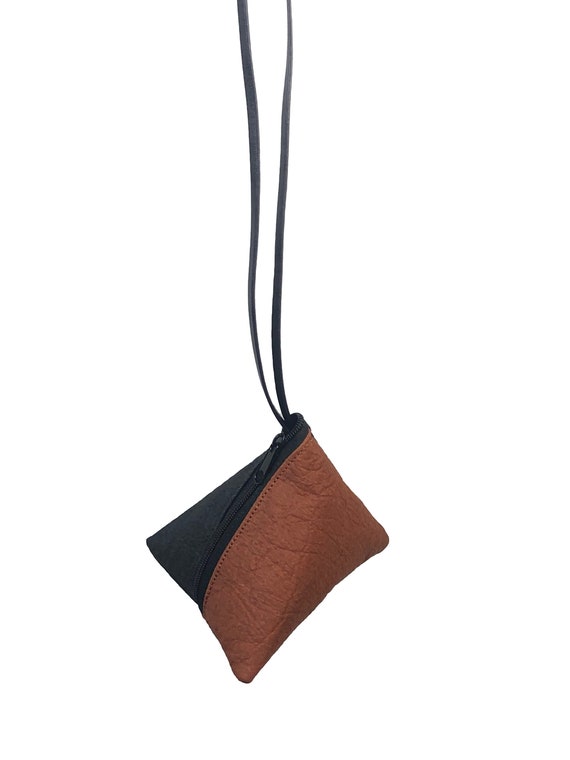 PYRAMID Bag Pyramid CLUTCH handbag black cognac minimalist design ∣BAG#109