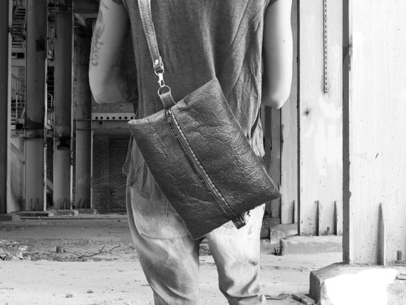 Casual handbag ANA black, red or brown made of PINATEX® gift for women + men unisex |BAG # 26