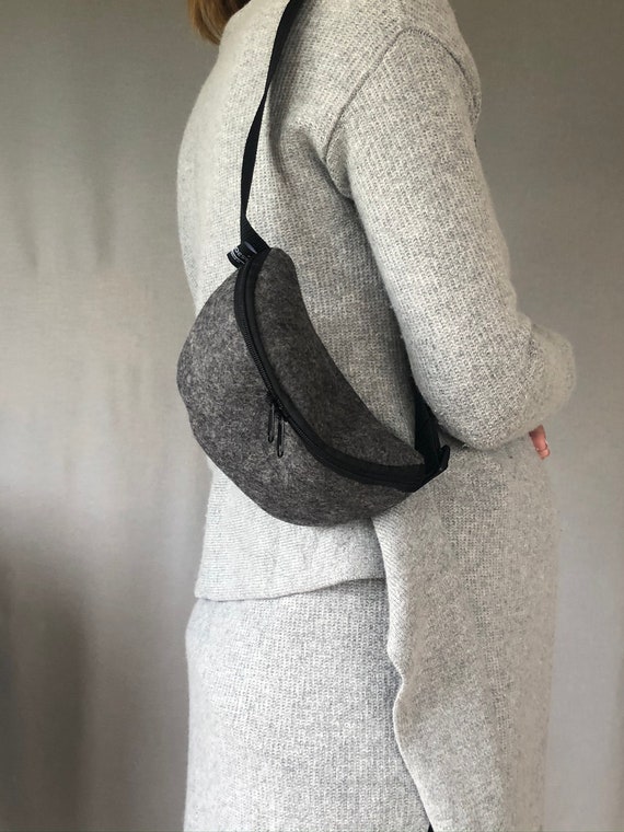 Handbag CROSBODY bag belt bag made of wool felt 100% merino wool 3 sizes gift Unisex∣BAG#122