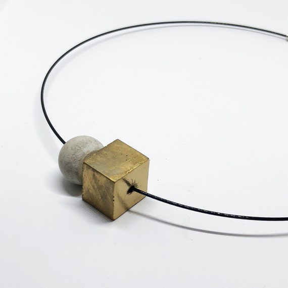 Choker Chain Necklace Concrete Jewelry gold Concrete Minimalist Design gift for women