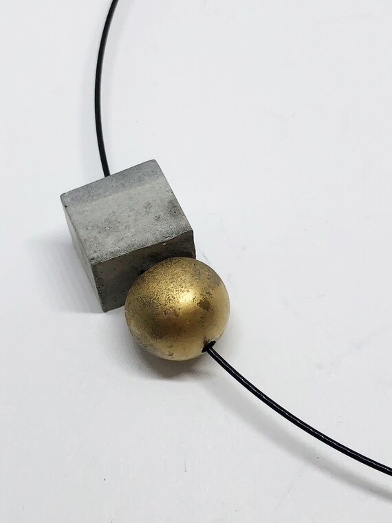 Choker Chain Necklace Concrete Jewelry Silver Concrete Minimalist Design gift for women