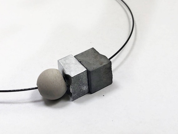 Choker Chain Necklace concrete jewelry gray made of concrete optionally with gold or silver