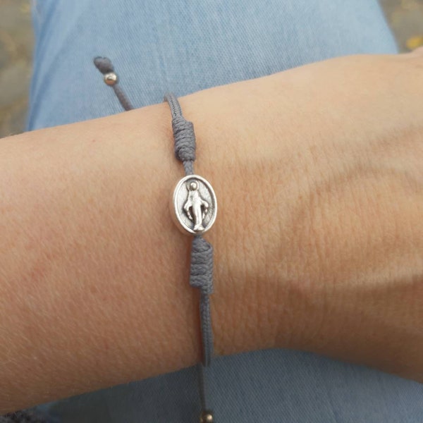 Miraculous medal simple bracelet, saint bracelet, St Joseph, catholic cord bracelet, christian bracelet, miraculous medal, all saints