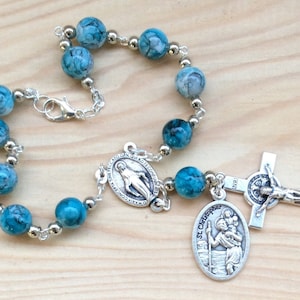 Auto Rosary, Prayer beads, Catholic Rosary, Mini rosary, Rear View Mirror Hangers, Patron of travel, Pocket rosary, Car acessories