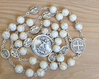 St Michael Chaplet, Crown of St Michael, St Michael rosary, Patron of Military, Prayer Beads, Catholic Chaplet, Rosary beads, St Michael