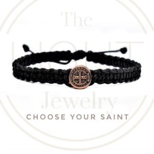 St Benedict blessing bracelet, Saint Bracelet, St Anthony bracelet, St Francis, Christian bracelet, Cross bracelet, st Benedict medal