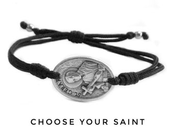 Saint bracelet, Catholic Bracelet, Saint Gerard, Saint Medal, Patron Saint, St Sebastian, St Peregrine, St Jude, Christian bracelet,