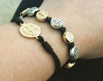 St Benedict bracelets, saint  bracelet, saint benedict, catholic bracelet, christian bracelet, all saints, rosary bracelet, catholic gift