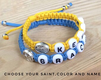 Name Bracelet, Personalized Bracelet, Child ID bracelet, Initial bracelet, Custom bracelet, Protection for Kids, Communion gift,