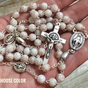 Miraculous medal Rosary, Prayer Beads, Catholic Rosary, Rosary beads, St Benedict Cross, Rcia Gift, Inexpensive rosary, Miraculous medal