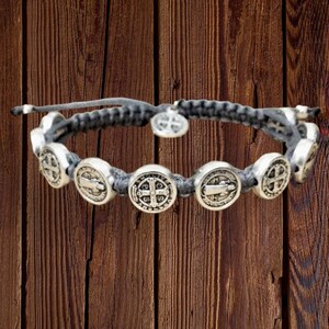 St Benedict bracelet. Catholic Bracelet. Christian gift for Man and Women. Saint Bracelet.  Saint  Medals. Devil Chasing Medal