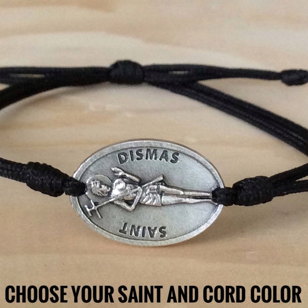 St. Dismas Bracelet, Saint Dismas Charm, Good Thief Patron Saint Sinners Prisoners, Saint medals, Catholic Jewelry, Choose your saint