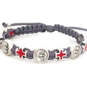 Pulsera del espíritu santo, pulsera de cruz de esmalte, medalla del espíritu santo, regalo de confirmación, pulsera católica, pulsera cristiana