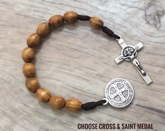 Olive Wood Pocket Rosary - One Decade Catholic Rosary - Lightweight and Durable Travel Rosaries - Pocket Rosary - Mini Rosary - Rosary Favor