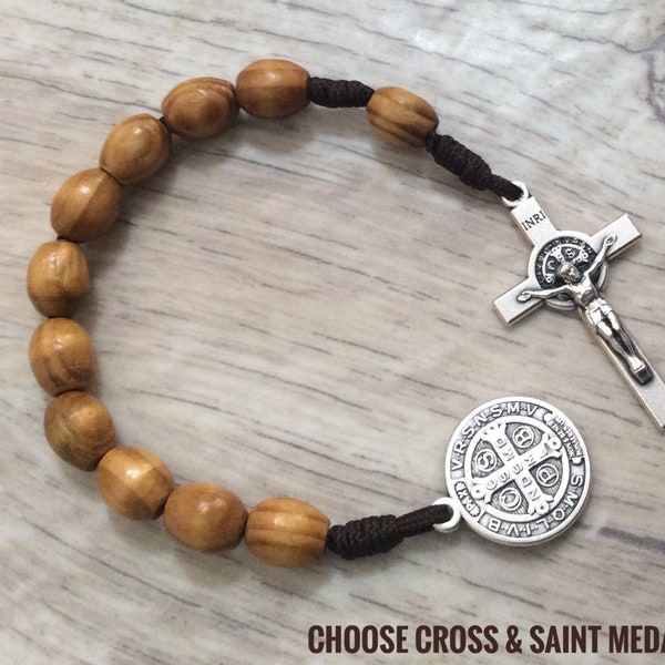 Olive Wood Pocket Rosary - One Decade Catholic Rosary - Lightweight and Durable Travel Rosaries - Pocket Rosary - Mini Rosary - Rosary Favor