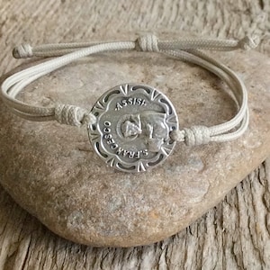 St Francis of Assisi Adjustable Bracelet, Patron Saint Animals Pets Dog Cat Owner Gift, Catholic Saint Bracelet, St Francis