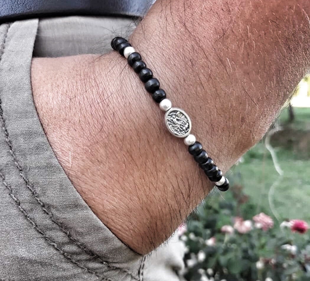 アクセサリーその他 PALM ANGELS 'Palm Beads' bracelet White/Black Opolski 2Pcs Couple Beads Bracelet Long Distance Bracelets