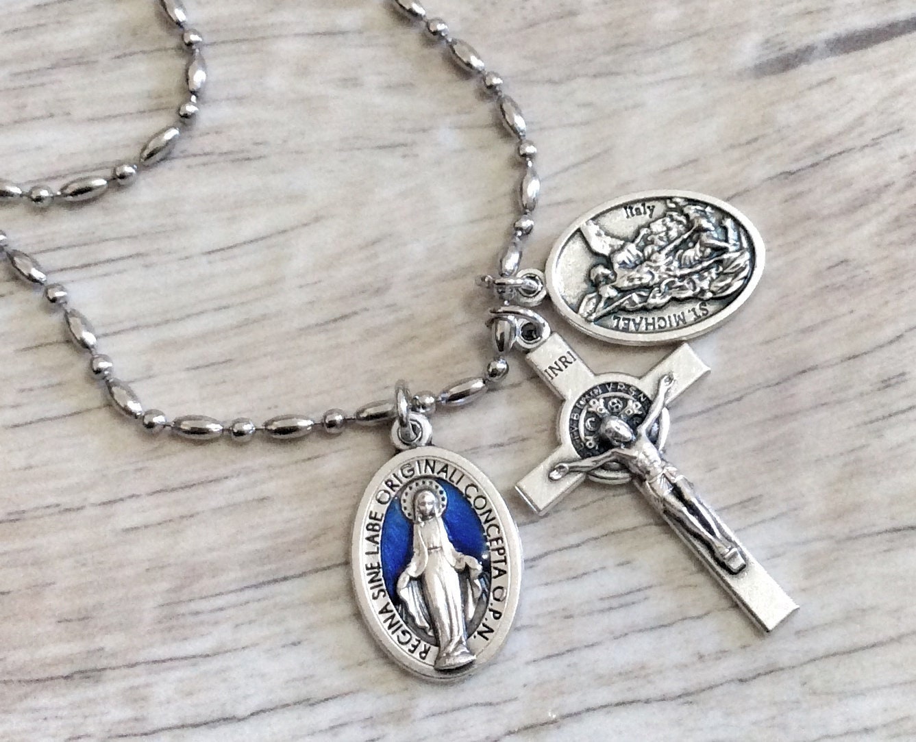 Catholic Necklace Saint Medal St Michael Archangel Guardian
