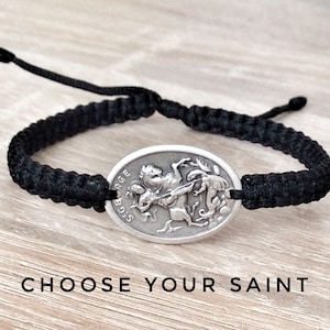 St George Medal Catholic Bracelet Horses Horsemen Soldiers Bakers  Bridge Builders Butchers Adjustable St Michael St Joseph St Charbel