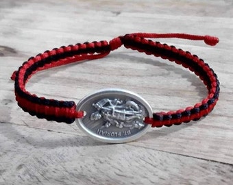 Firefighter Bracelet, Red Line Bracelet, St Florian Saint Bracelet, Firefighter, Firefighter Gift, Saint Florian