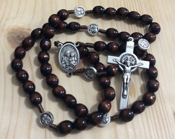 St Joseph Rosary, Catholic Rosary for Man, Saint of Fathers & Families, Handmade wooden rosary, Saint Joseph