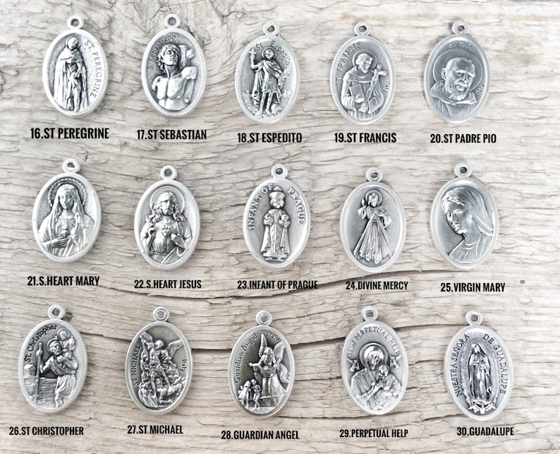 Pregnancy necklace Childbirth Necklace Catholic Cross Chain Necklace St Michael St Gerard Medal Necklace Expectant Mothers St Jude