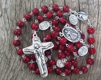 Divine Mercy Rosary, Prayer beads, Catholic Rosary, Rosary beads, Inexpensive rosary, Rcia gifts, St Benedict cross, Handmade rosaries