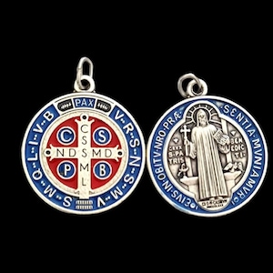 Saint Benedict 1.5” Colorful Medal Exorcism - San Benito - Devil Chasing medal - Home blessing