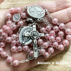 Breast Cancer Catholic Rosary, Cancer Awareness, St Agatha, Cancer Survivor, St Agatha Rosary, Cancer Gift For Her, Handmade Custom rosary