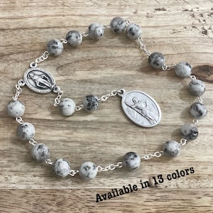 St. Joan of Arc Gemstone Chaplet ~Rosary Chaplet, St of France, St of captive , St of Soldiers, St of prisoners, St Female Soldiers