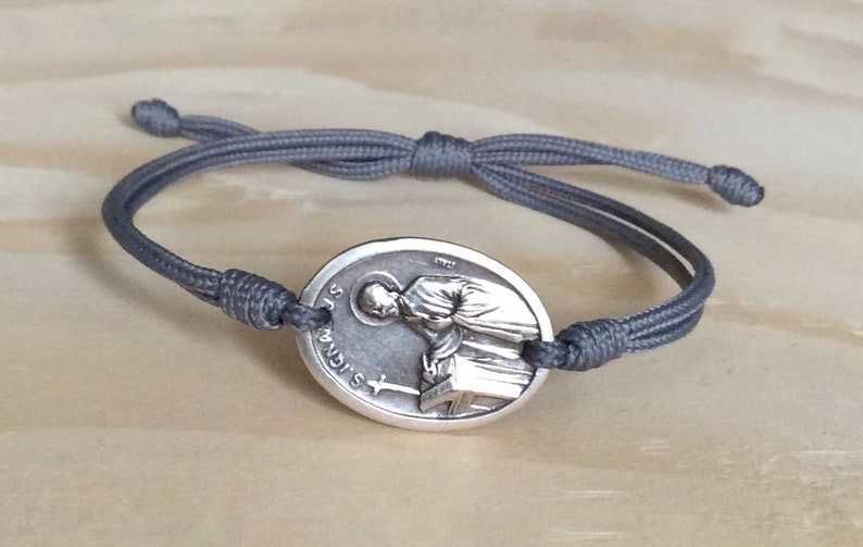Wounded Soldier Medal,Wounded Vet Medal Patron Saint medal St Ignatius of Loyola Medal Adjustable Bracelet,Wounded Veteran Soldiers