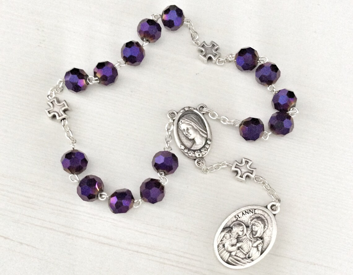 St Anne Chaplet Custom Made Rosary Rosary Chaplet Etsy
