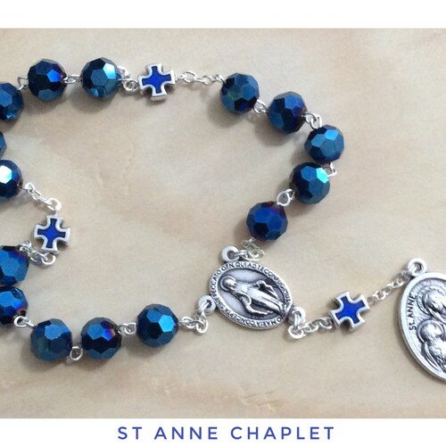 St. Anne Chaplet Rosary Chaplet Saint Anne Grandmother Etsy