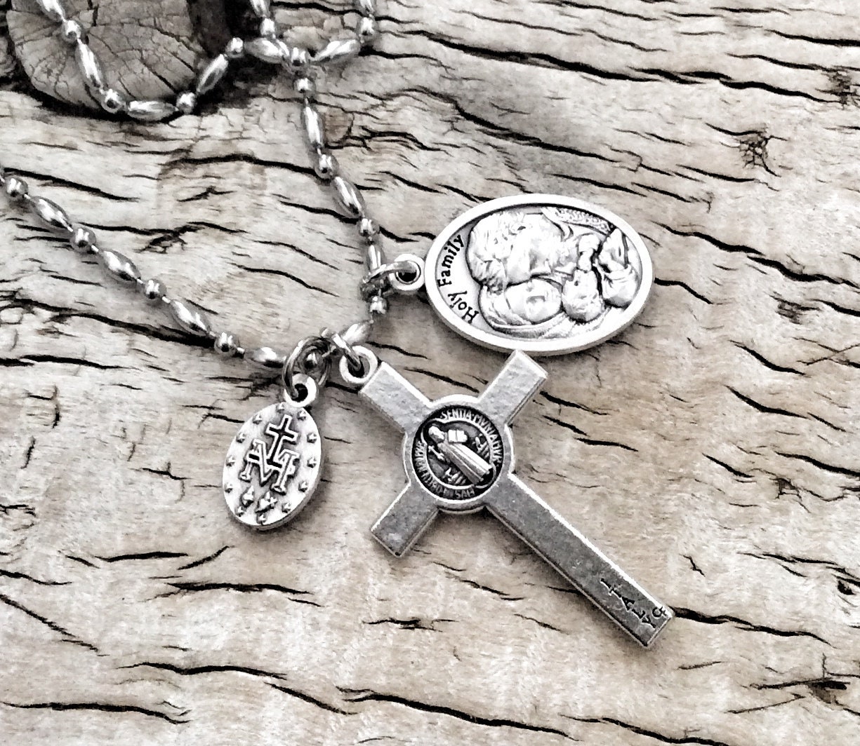 Catholic Saint Pendant Necklace Religious Gifts for Him/Her Etsy